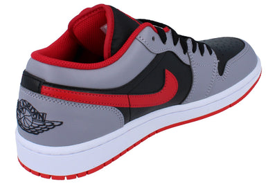 Nike Air Jordan 1 Low Mens Trainers 553558  060 - Black Fire Red Cement Grey 060 - Photo 2