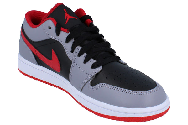 Nike Air Jordan 1 Low Mens Trainers 553558  060 - Black Fire Red Cement Grey 060 - Photo 0