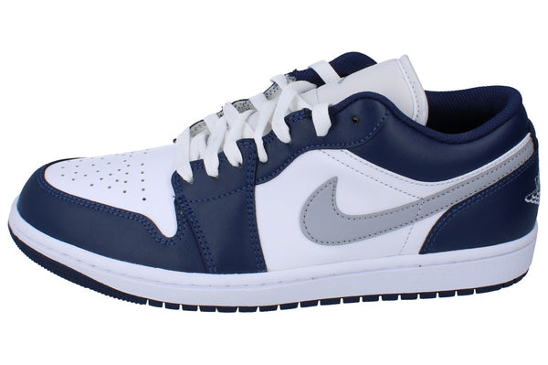 Nike Air Jordan 1 Low Mens Trainers 553558  141 - White Wolf Grey Midnight Navy 141 - Photo 0