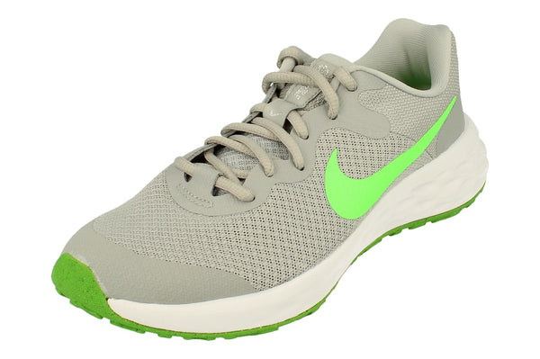 Nike Revolution 6 NN GS Trainers Dd1096  009 - Light Smoke Grey Green Strike 009 - Photo 0