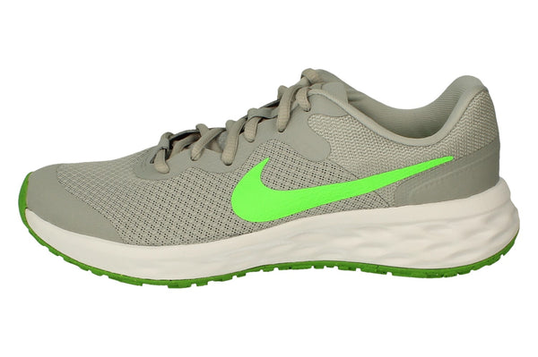 Nike Revolution 6 NN GS Trainers Dd1096  009 - Light Smoke Grey Green Strike 009 - Photo 0