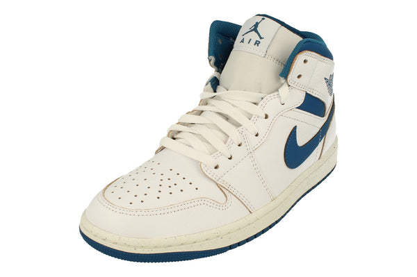 Nike Air Jordan 1 Mid SE Mens Trainers Fn5215  141 - White Industrial Blue Sail 141 - Photo 0