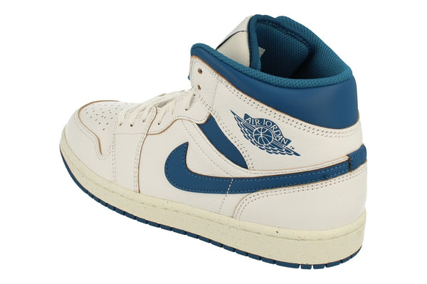 Nike Air Jordan 1 Mid SE Mens Trainers Fn5215  141 - White Industrial Blue Sail 141 - Photo 0