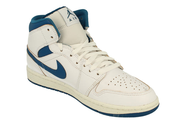 Nike Air Jordan 1 Mid SE Mens Trainers Fn5215  141 - White Industrial Blue Sail 141 - Photo 0