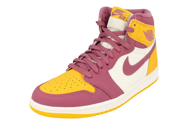 Nike Air Jordan 1 Retro High Og Mens Basketball Trainers 555088 706 - University Gold Light Bordeaux 706 - Photo 0