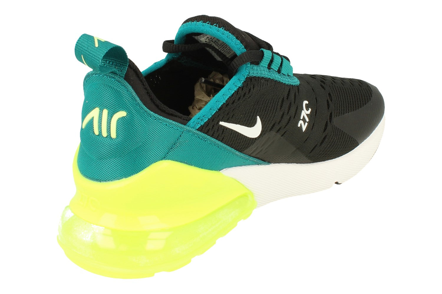  Nike Big Kid's Air Max 270 Black/White-Bright Spruce (943345  026) - 4.5