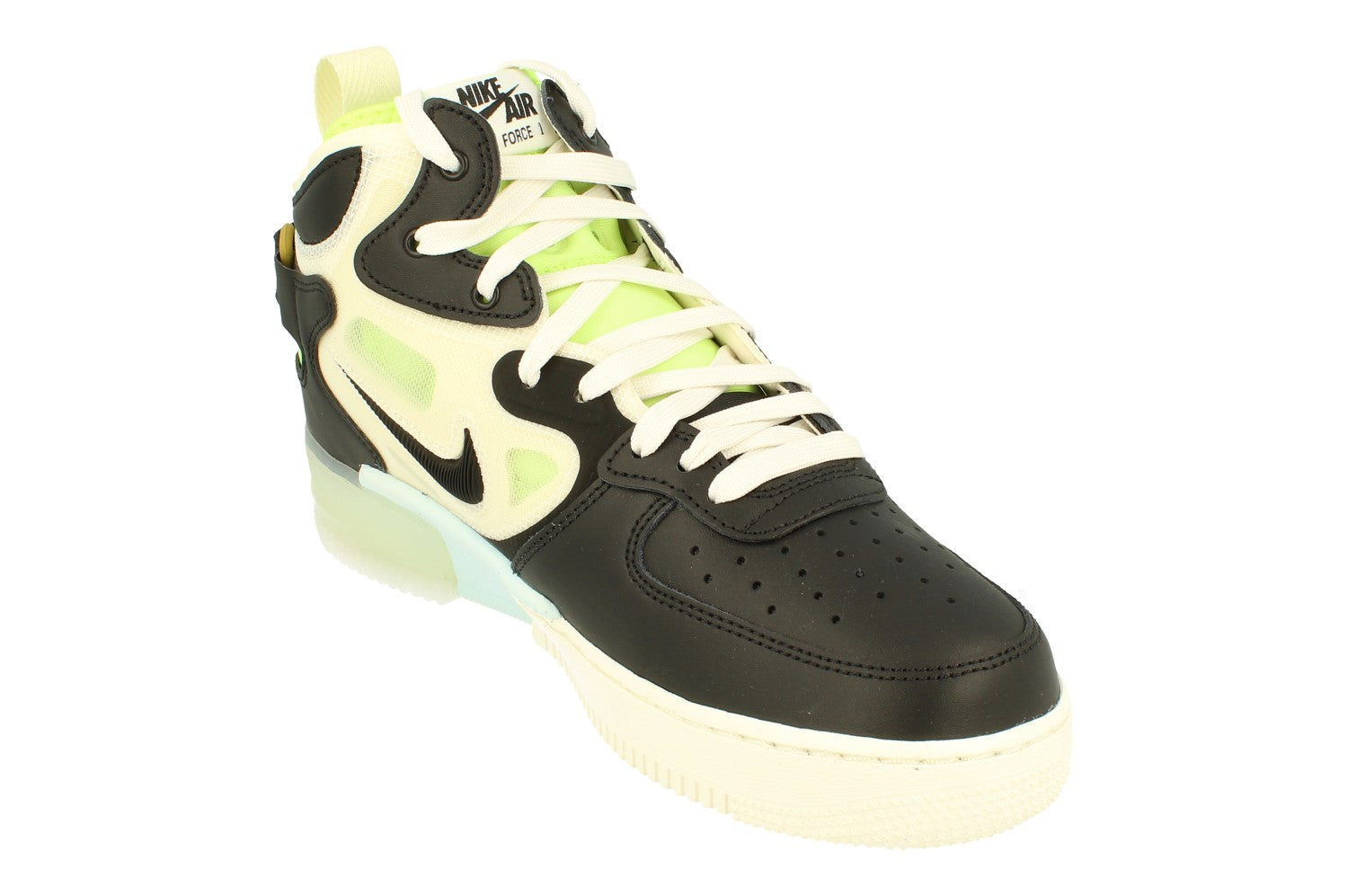 Nike Air Force 1 Mid React Black Sail Ghost Green Sneakers DQ1872-100 Size  9.5