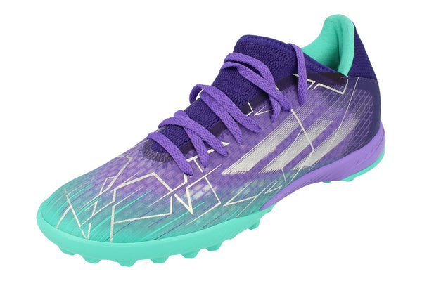 Adidas X Speedflow.3 Tf Mens Football Boots Trainers  GW7510 - Purple Turquoise Silver Gw7510 - Photo 0